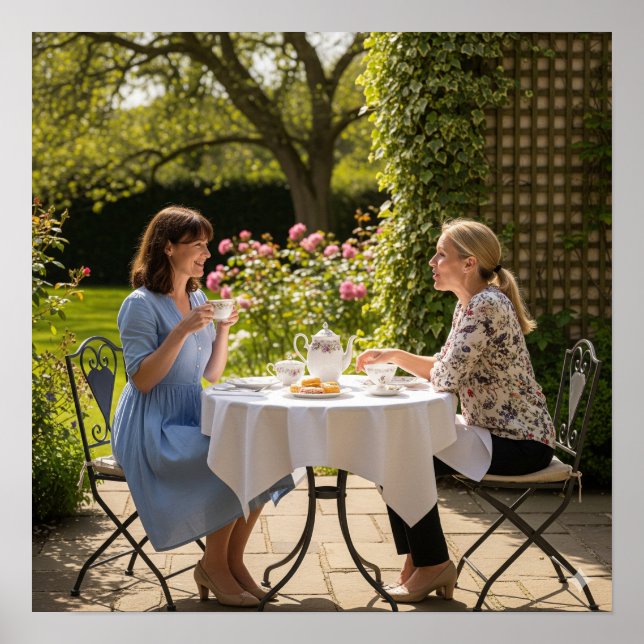 Tea on the Patio Poster (Front)