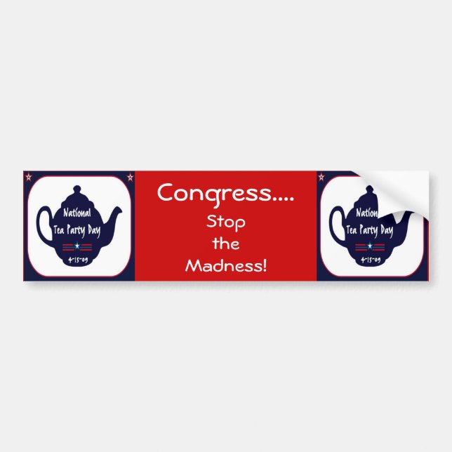 Tea Party 2009 Political Bumper Sticker (Front)