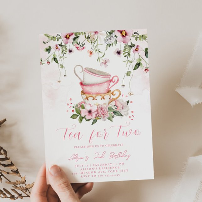 Tea Party 2nd Birthday Invitation  (Creator Uploaded)