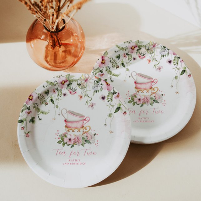 Tea Party 2nd Birthday Plates (Creator Uploaded)