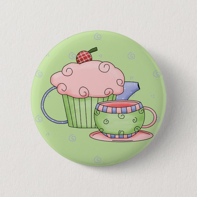 Tea Party 6 Cm Round Badge (Front)