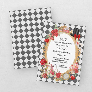 Tea Party Alice In Wonderland Girls Birthday Invitation