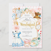 Tea party Alice in wonderland pink girl birthday