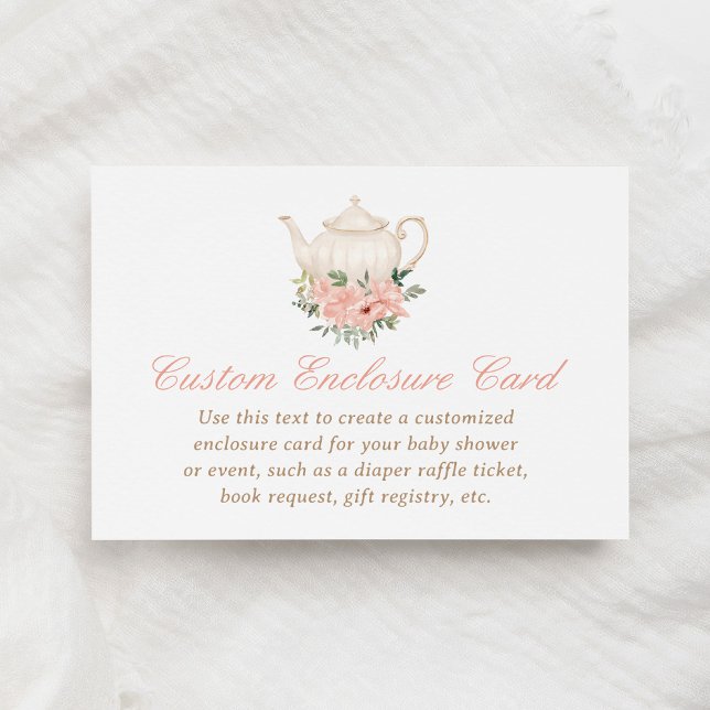 Tea Party Baby Shower Custom Enclosure Card (Creator Uploaded)