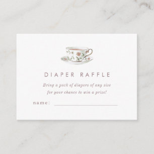 Tea Party Baby Shower Diaper Raffle Enclosure Card