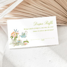 Tea Party Baby Shower Diaper Raffle