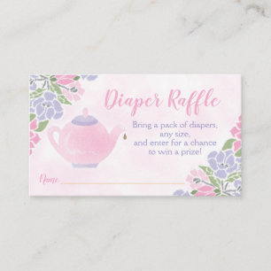 Tea Party Baby Shower Diaper Raffle Ticket Enclosure Card