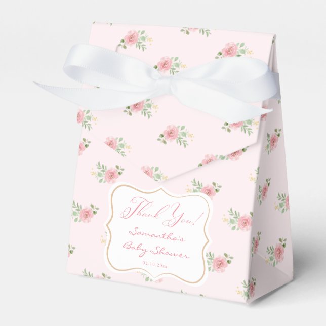 Tea Party Baby Shower Favour Box (Front Side)
