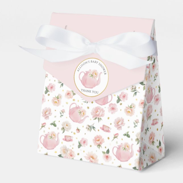 Tea Party Baby Shower Favour Gift Box (Front Side)
