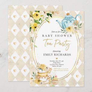Tea Party Baby Shower Gender Neutral Baby Brewing Invitation