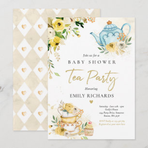 Tea Party Baby Shower Gender Neutral Baby Brewing Invitation