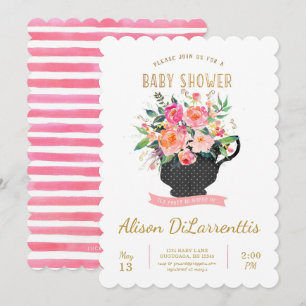 Tea Party Baby Shower Invitation