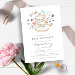 Tea Party Baby Shower Invitation<br><div class="desc">Let Your Special Day Blossom with Tea Party Baby Shower Invitation! This beautiful design features stunning hand-painted watercolor florals in hues of deep purple, dusty blue, and blush pink with sage greenery. Whether you're hosting a garden party or a cosy, intimate gathering, this trending ... will bring a special touch...</div>