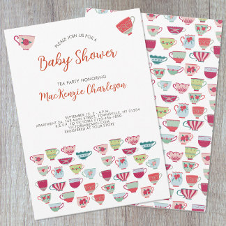 Tea Party Baby Shower Invitation