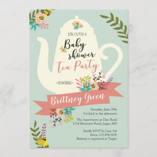 Tea Party Baby Shower Invitation