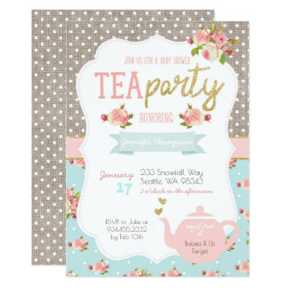 Tea Party Baby Shower Invitations & Announcements | Zazzle.co.uk