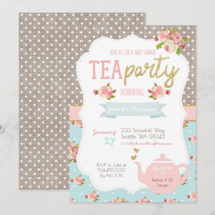 Tea Party Baby Shower Invitation