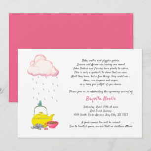 Tea Party Baby Shower Invitation for 2nd 3rd baby