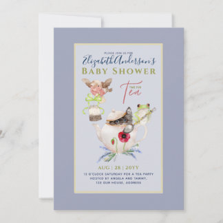 Tea Party Baby Shower Invitations Cute Tea Pot
