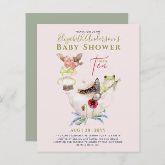 Tea Party Baby Shower Invitations Cute Tea Pot