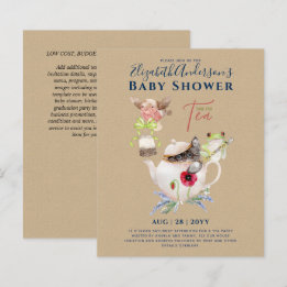 Tea Party Baby Shower Invitations Cute Tea Pot