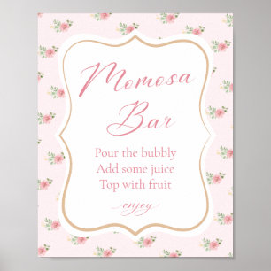 Tea Party Baby Shower Momosa Bar Poster