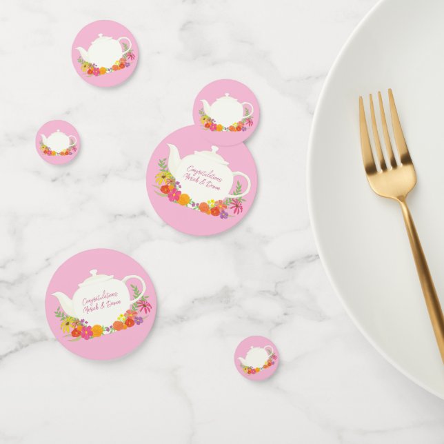 Tea Party Baby Shower Pink Confetti (Group)