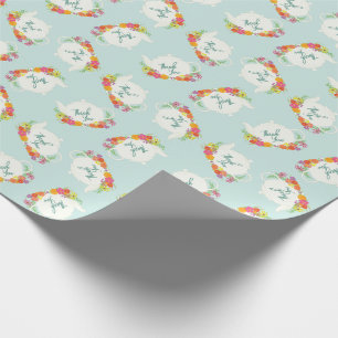Tea Party Baby Shower Spring Wrapping Paper