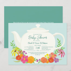 Tea Party Baby Shower teapot  Invitation