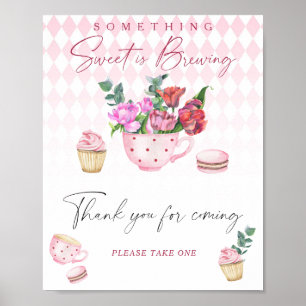 Tea party baby shower - Thank you for coming Poster