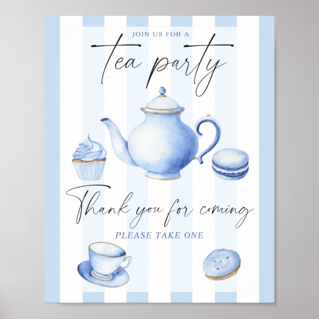 Tea party baby shower - Thank you for coming Poster (Front)
