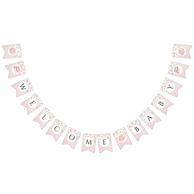 Tea Party Baby Shower Welcome Banner (All)