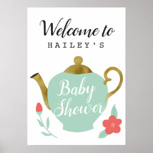 Tea Party Baby Shower Welcome Sign