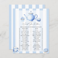 Tea party baby shower Would She Rather game