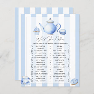 Tea party baby shower Would She Rather game