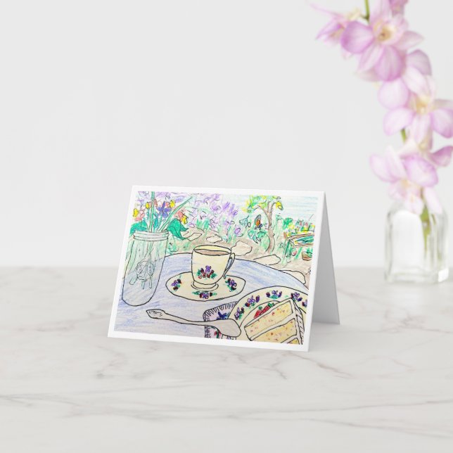 Tea Party Birthday Card (Orchid)