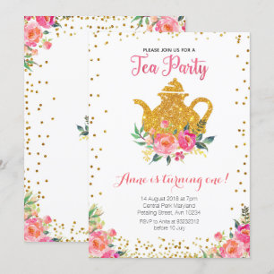 Tea Party Birthday Invitation