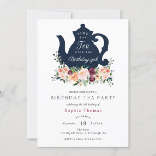 Tea Party Birthday Invitation