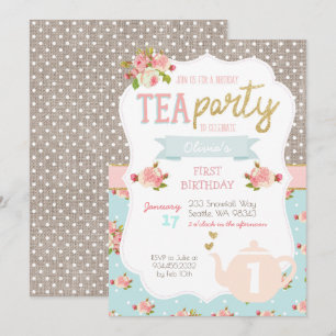 Tea Party Birthday Invitation