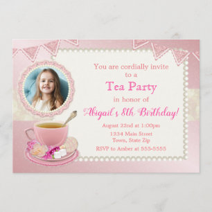Tea Party Birthday Invitation Little Girl