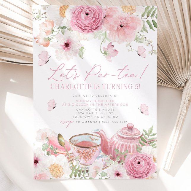 Tea Party Birthday Invitation Par-tea Birthday Gir (Creator Uploaded)
