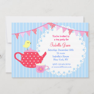 Tea Party Birthday Invitations