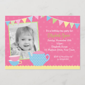 Tea Party Birthday Invitations