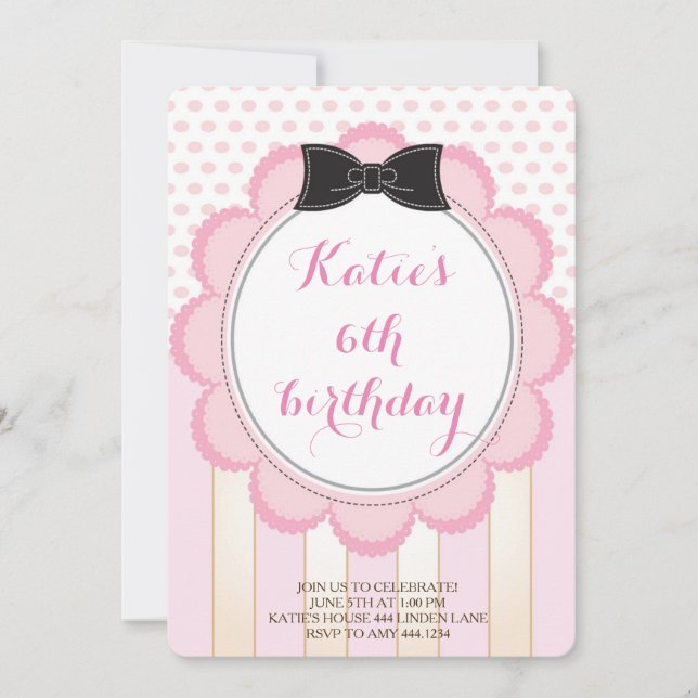 Tea Party Birthday Invitations (Front)