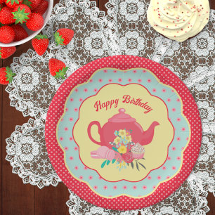 Tea Party Birthday  Paper Plate