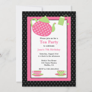 Tea Party Birthday Party Invitation