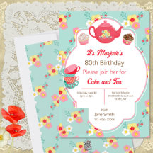 Tea Party Birthday Party Invitation