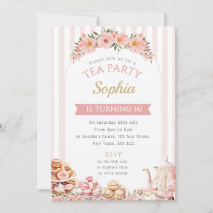 Tea Party Birthday Party Invitation Afternoon Tea