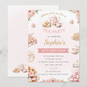Tea Party Birthday Party Invitation Afternoon Tea