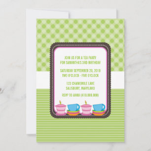 Tea Party   Birthday Party Invitations {Lime}